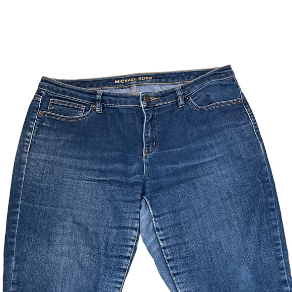 Michael Kors Womens Cropped‎ Skinny Jeans Size 10 Blue Denim Stretch 34X22.5 - Picture 2 of 5
